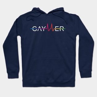 Gaymer Girl / Boy Gamer Gayming Gay Pride Heartbeat Hoodie